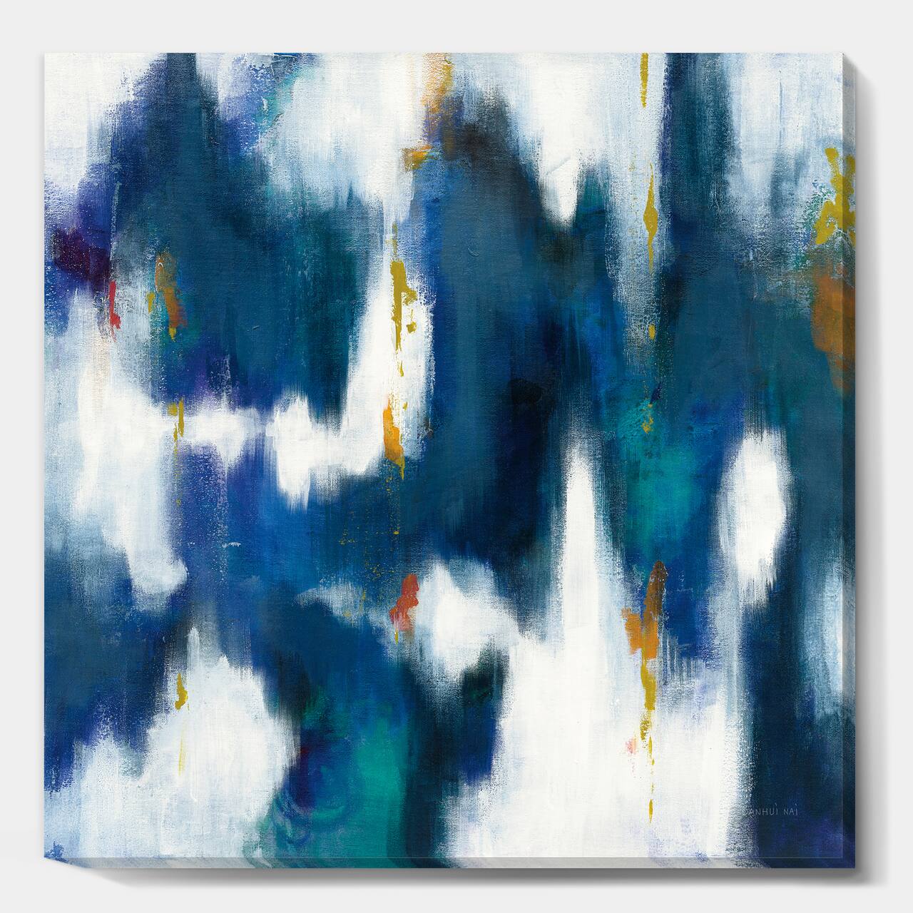 Designart - Blue Glam Texture II - Contemporary Canvas Art